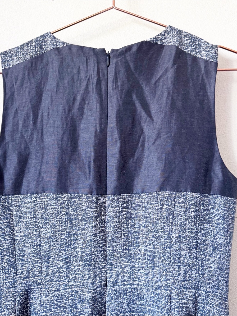 Classiques Entier Blue Tweed Dress Set with Dark Navy Hem - Picture 15 of 16